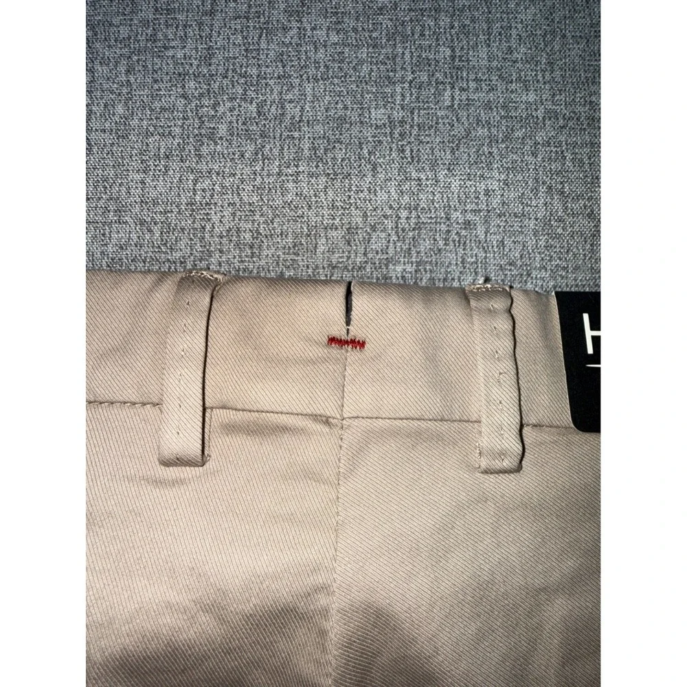 NEW Hiltl Tilo‎ Slim Straight Pants Mens 38/34 Tan Khaki Flat Front Trousers  54